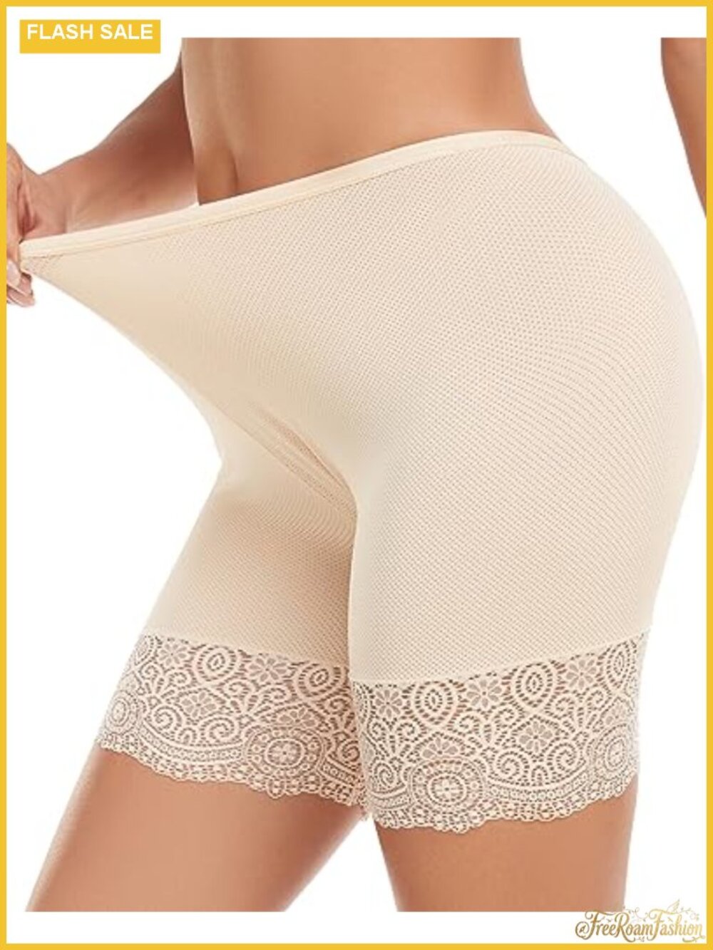 Cooling Anti Chafing Seamless Slip Shorts with Lace Hem for Dresses